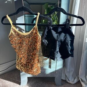 Gold Sequin Top with Black Bottoms